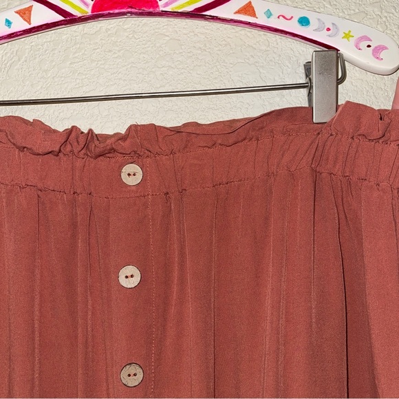 Art Class Wide Leg Terracotta Flowy Elastic Waistband Pants Size XL 14-16 - Picture 8 of 8